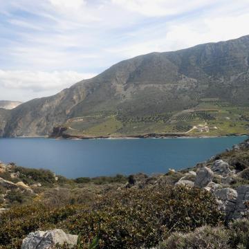 The coastal tip of the area, at north