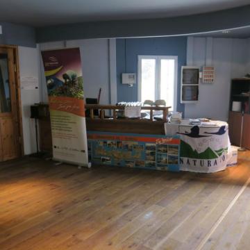 The seminar reception desk at the Environmental Information Center of Samaria National Park